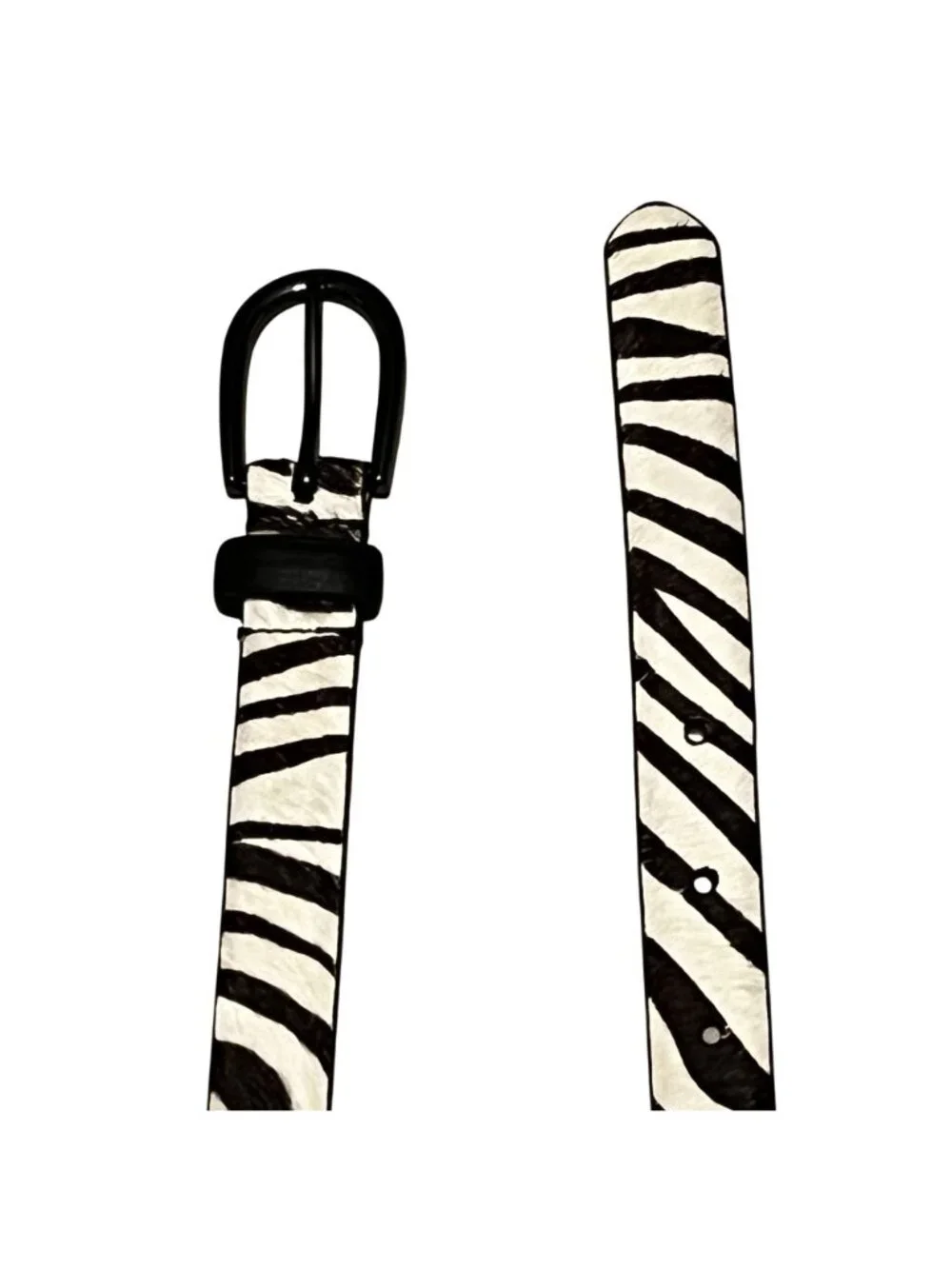 Cabi Genuine Leather Women's Zebra Printed Pony Hair Belt Size Medium